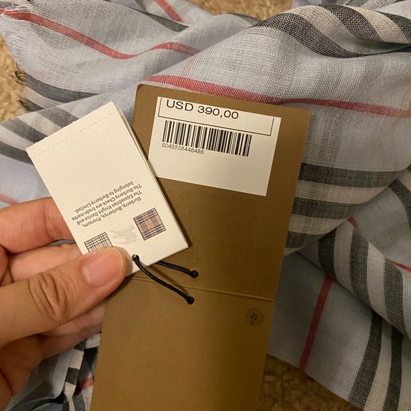 Burberry Stripe And Vintage Check Wool Silk Scarf - Picture 11 of 11